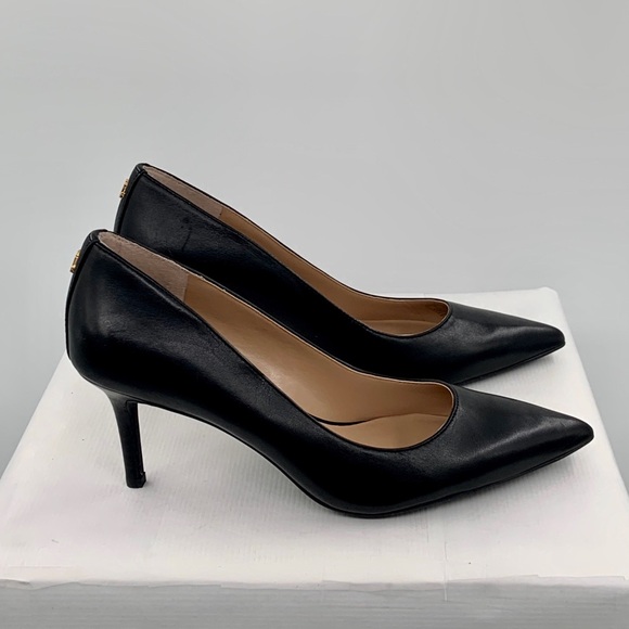 NWT Lauren Ralph Lauren Women’s Black Leather Point Toe High Heel Shoes - Picture 3 of 13